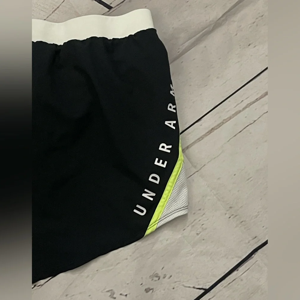 Under Armour Black and Neon Yellow Athletic Shorts - Picture 5 of 5